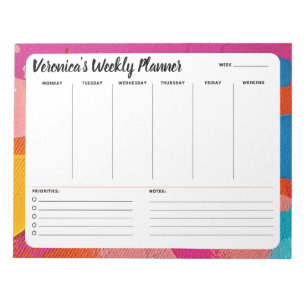 Abstrakten Wochen zum Auflisten von Notepad-Planer Notizblock