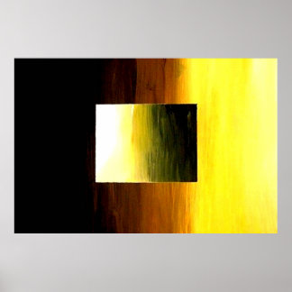 ABSTRAKTER 3D GOLDEN YELLOW SQUARE POSTER