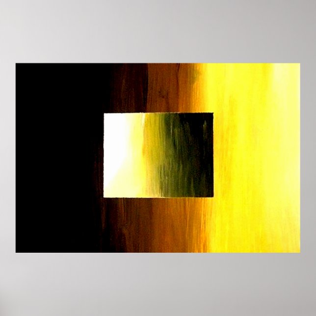 ABSTRAKTER 3D GOLDEN YELLOW SQUARE POSTER (Vorne)