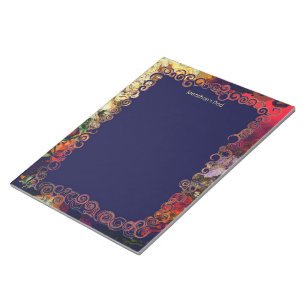 Abstrakter Abend Red, Cream & Midnight Notepad Notizblock