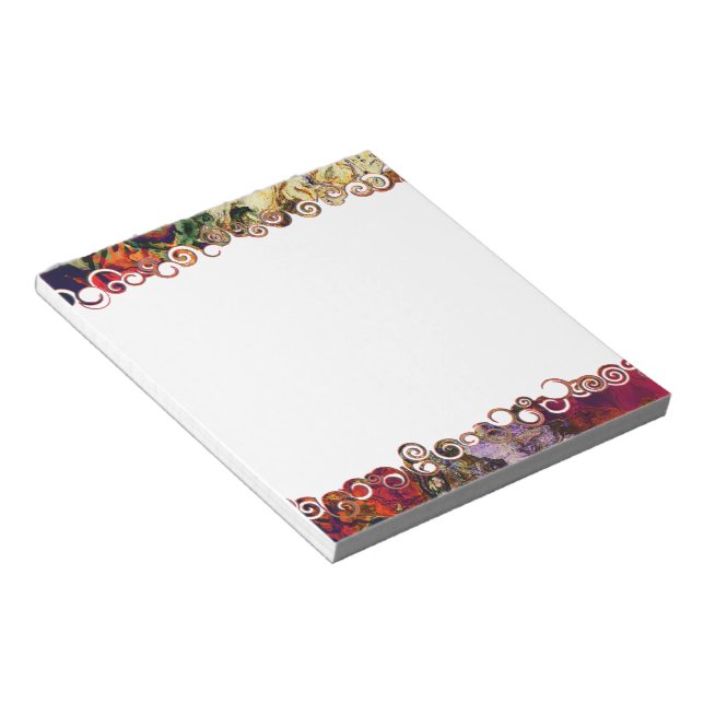 Abstrakter Abend Red, Cream & Midnight Notepad Notizblock (angewinkelt)