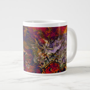 Abstrakter Abend Rot, Creme & Mitternachtswirbel Jumbo-Tasse