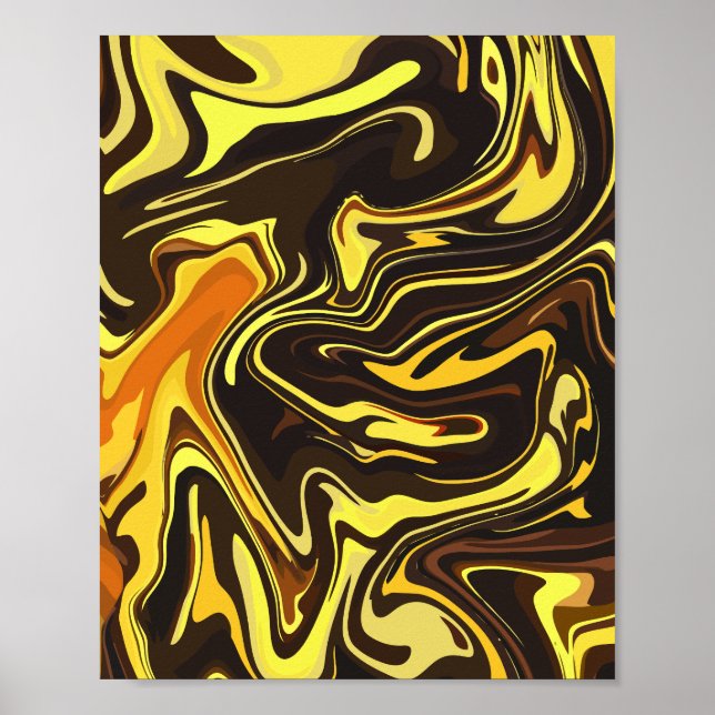 Abstrakter Abfluss von warmen Tonen Poster (Vorne)