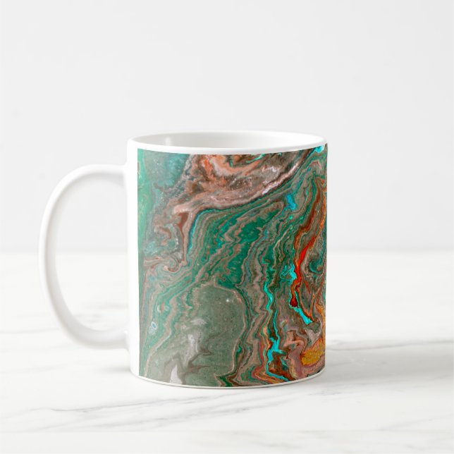 Abstrakter Acrylgrund aus Marmor. Marbling artwo Kaffeetasse (Links)