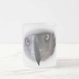 Abstrakter Adler-Gesichtsfrostglas-Mug Mattglastasse