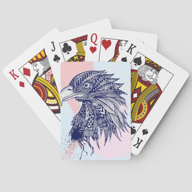 Abstrakter Adler Spielkarten (Rückseite)