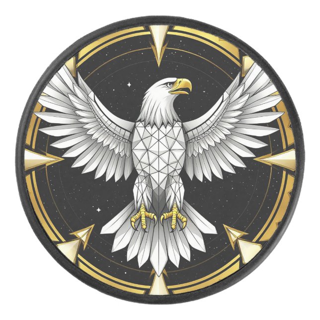 Abstrakter Adlerspread Wings Eishockey Puck (Vorderseite)