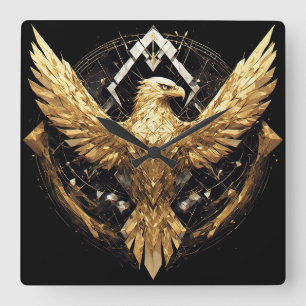 Abstrakter Adlerspread Wings Quadratische Wanduhr