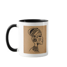 Abstrakter afrikanischer Stammes-Gesichtsmug | Min
