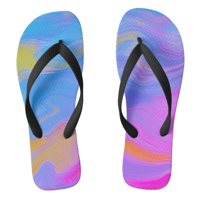 Abstrakter Akrylfluss - Sommerfrische Flip Flops (Fußbett)