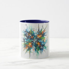 Abstrakter Akt Farbexplosion Keramikbecher Tasse