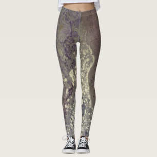 Abstrakter Alkohol Tinte Rosa Lila Silber Leggings