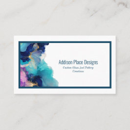 Abstrakter Alkoholink Blauer Lavendel Visitenkarte