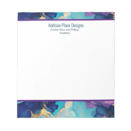 Abstrakter Alkoholink Blue Lavendel Business Notizblock