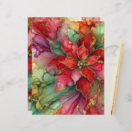 Abstrakter Alkoholink Poinsettia Scrapbook