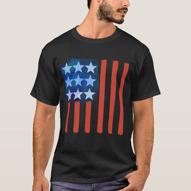 ABSTRAKTER AMERIKANISCHER FLAG-T - SHIRT (Vorderseite)