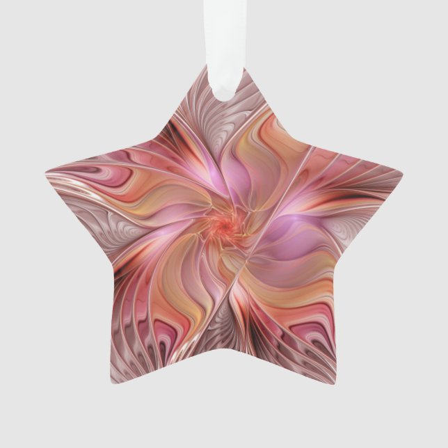 Abstrakter Angel Farbenfrohe Fantasie Fraktal Art  Ornament (Vorderseite)