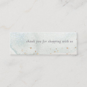 Abstrakter Aqua Brush Stoke Danke für Ihre Bestell Mini Visitenkarte