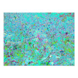 Abstrakter Aqua Green und Lila Tiefgarten Fotodruck
