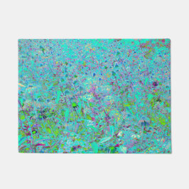 Abstrakter Aqua Green und Lila Tiefgarten Fußmatte