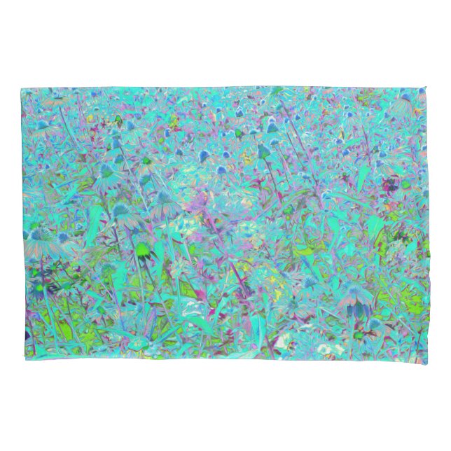 Abstrakter Aqua Green und Lila Tiefgarten Kissenbezug (Vorderseite)