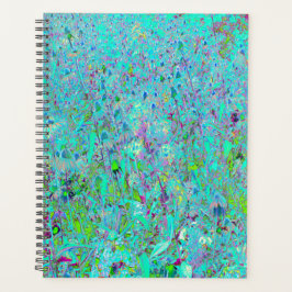 Abstrakter Aqua Green und Lila Tiefgarten Planer