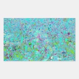 Abstrakter Aqua Green und Lila Tiefgarten Rechteckiger Aufkleber