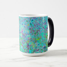 Abstrakter Aqua Green und Lila Tiefgarten Verwandlungstasse