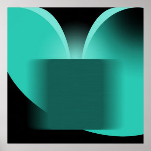 Abstrakter Aquamariner Luxus mit Black AP004 Poster