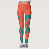 Abstrakter Aquamariner Oktopus Tentakel Leggings