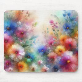 Abstrakter Aquarell-Blumenprint Mousepad
