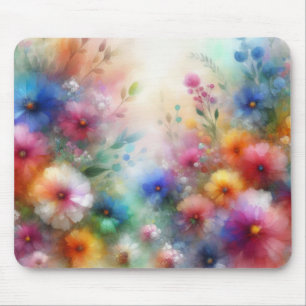 Abstrakter Aquarell-Blumenprint Mousepad