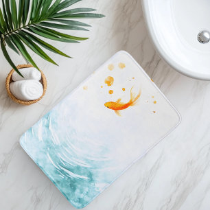 Abstrakter Aquarell-Karpfen Serenity Badematte