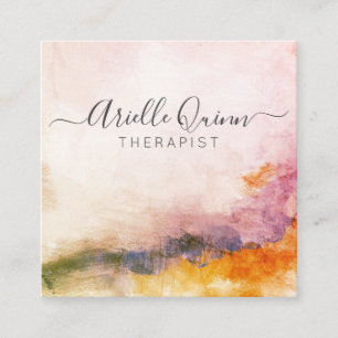 Abstrakter Aquarell-Therapeut Quadratische Visitenkarte