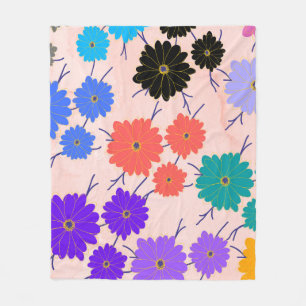 Abstrakter Aquarellhintergrund mit Blume Fleecedecke