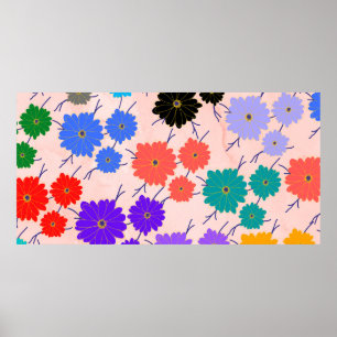 Abstrakter Aquarellhintergrund mit Blume Poster