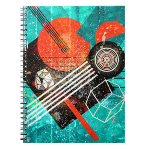 Abstrakter Aquarellhintergrund mit geometrischer F Notizblock