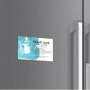 Abstrakter Aquarellpinselstrich Magnetische Visitenkarte