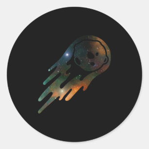 Abstrakter Asteroid-Comet Runder Aufkleber