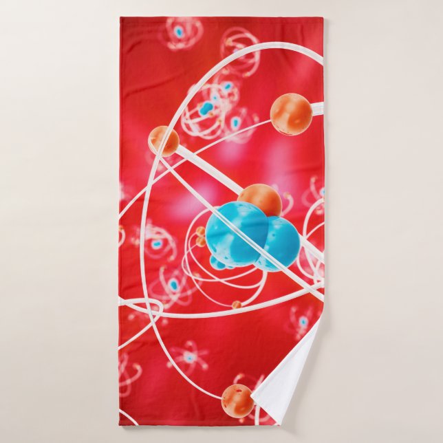Abstrakter Atom-Hintergrund, chemisches Modell von Badehandtuch (Badehandtuch)