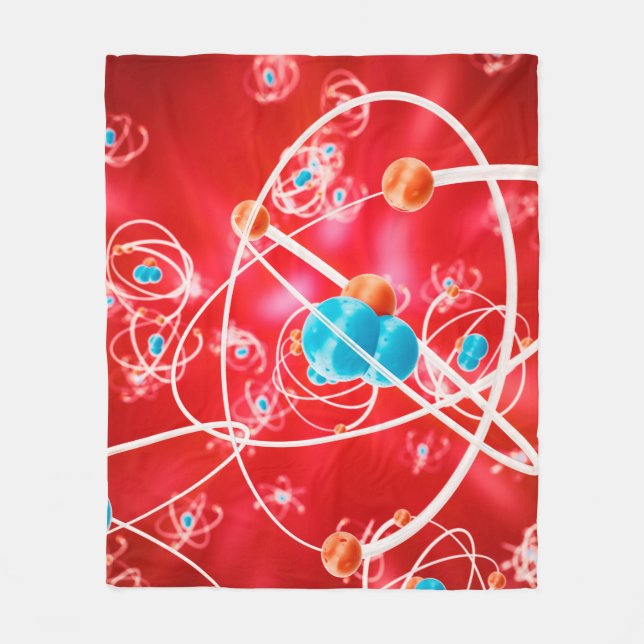 Abstrakter Atom-Hintergrund, chemisches Modell von Fleecedecke (Vorderseite)