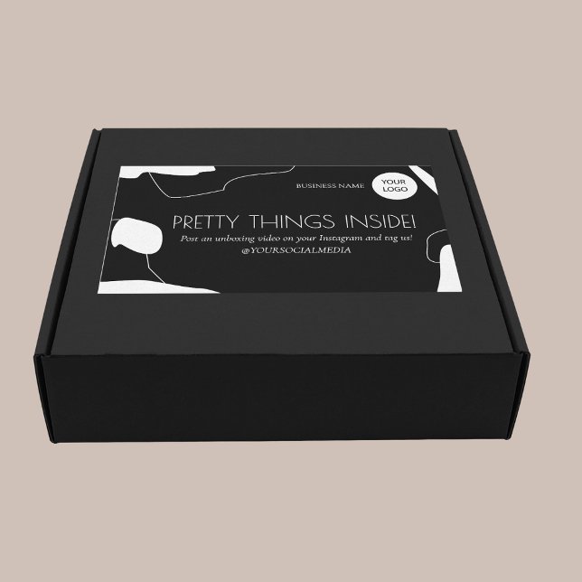 Abstrakter Aufkleber für Schwarzweiß-Business-Verp (Von Creator hochgeladen)