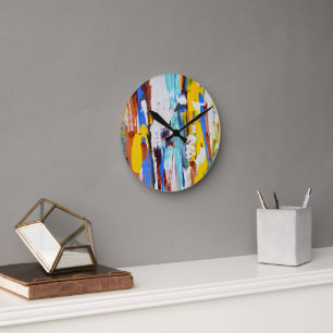Abstrakter Ausdruck inspiriert vom 20. Jahrhundert Runde Wanduhr
