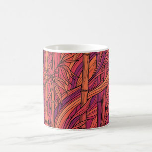 Abstrakter Bambus-Sonnenuntergang Orange Kaffeebec Kaffeetasse