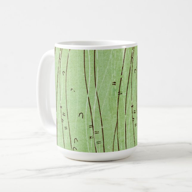 Abstrakter Bambusbaum Vintager Stil Tasse Cup (Vorderseite Links)