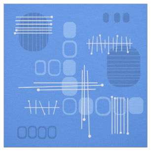 Abstrakter Barkcloth Blue Stoff