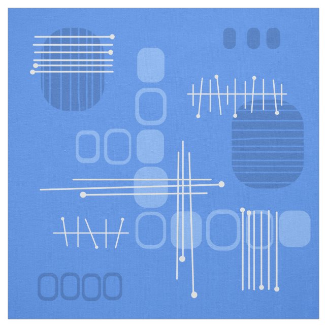 Abstrakter Barkcloth Blue Stoff (Muster)