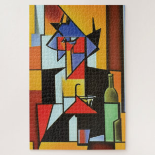 Abstrakter Barkeeper Kubistisches Puzzle