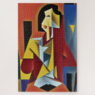 Abstrakter Barkeeper Kubistisches Puzzle