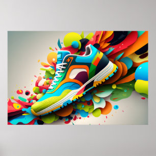 Abstrakter Basketballschuh Poster